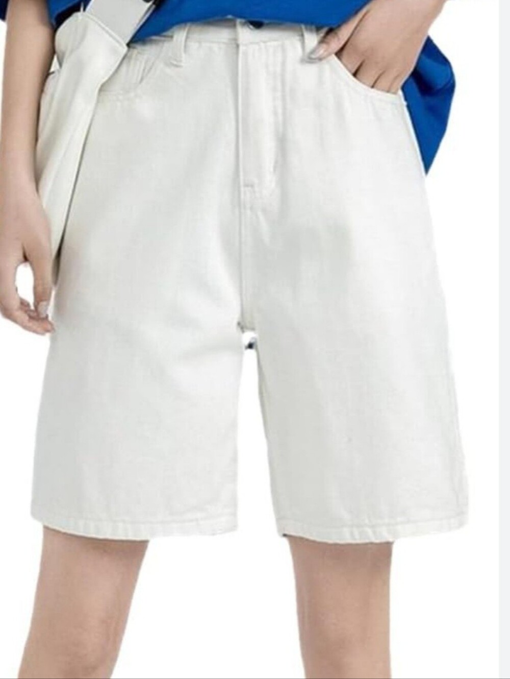 Zara Woman's White Denim Bermuda Shorts. Size US8. Like New.